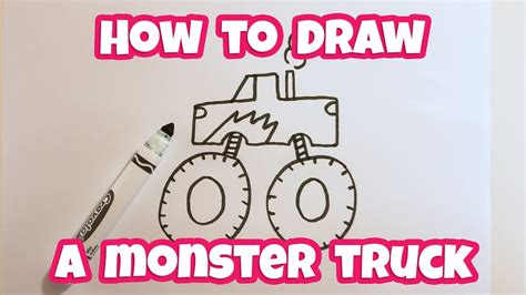 How To Draw A Cartoon Monster Truck Easy Drawing For Kids And Beginners