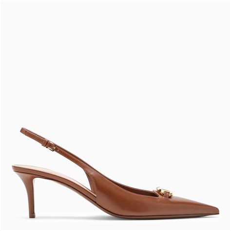 Valentino Garavani Slingback Pumps Vlogo The Bold Edition Tobacco