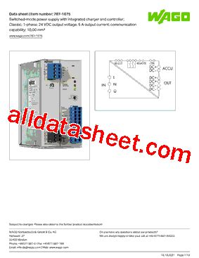 787 1675 Datasheet PDF WAGO Kontakttechnik GmbH Co KG