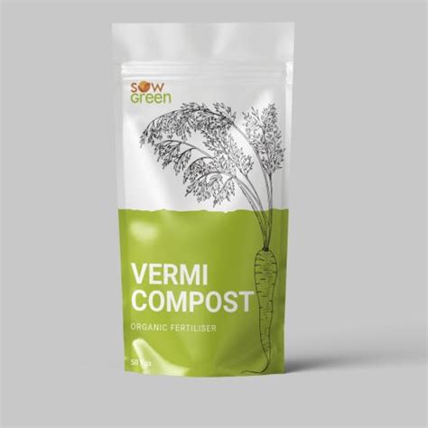 Brown Sow Green Vermicompost Fertilizer For Agriculture Packaging