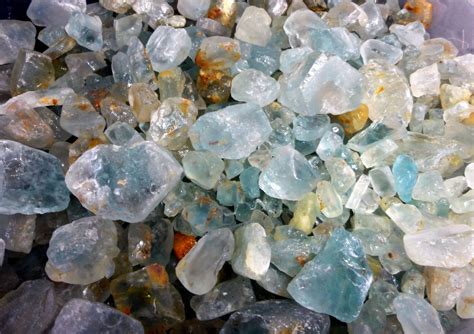 Natural Blue Topaz Rough Crystals And Stones By The Pound