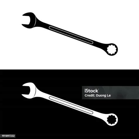 Combination Spanner Silhouette Vector Stock Illustration - Download Image Now - Art Product ...