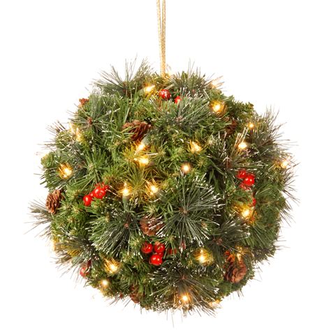 National Tree Company Pre Lit Artificial Christmas Kissing Ball Green