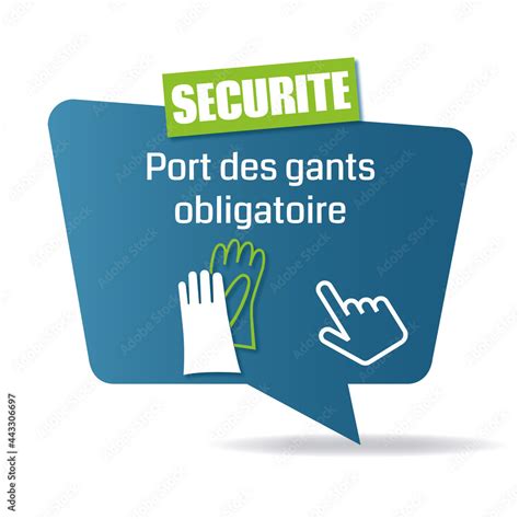 Logo Port Des Gants Obligatoire Stock Vector Adobe Stock