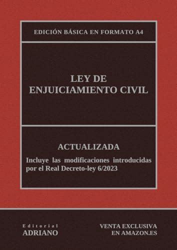 Ley De Enjuiciamiento Civil Actualizada Edición Básica En Formato A4