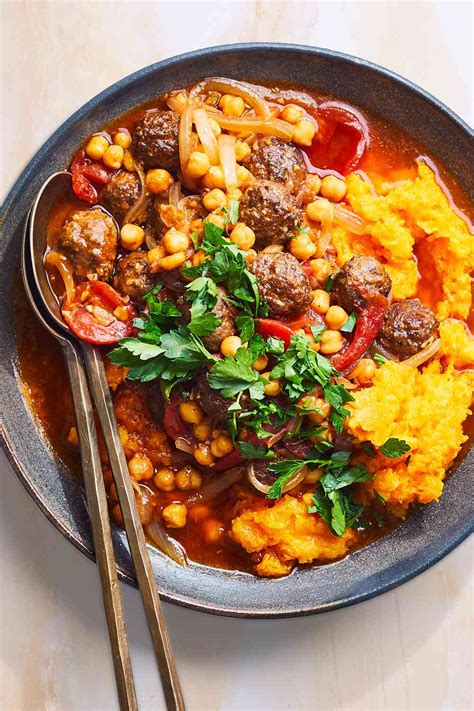 Butternut Mash With Lamb Chickpea Stew