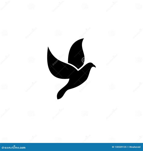 Simple Dove Logo Black Outline Line Set Silhouette Logo Icon Designs