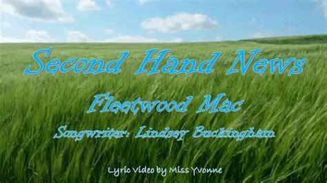 Fleetwood Mac Second Hand News Lyric Video Youtube