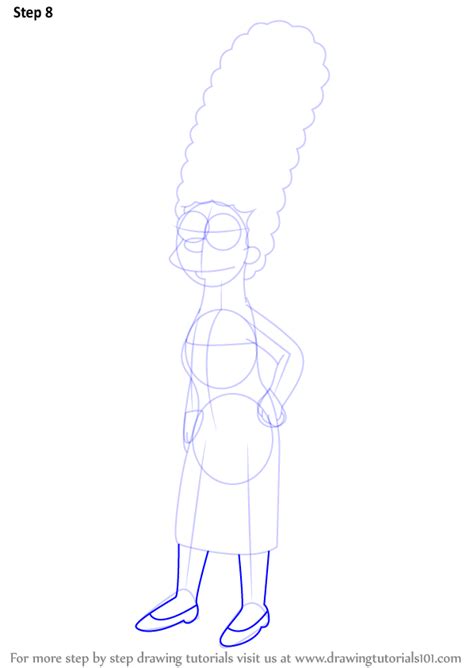 Learn How To Draw Marge Simpson From The Simpsons The Simpsons Step