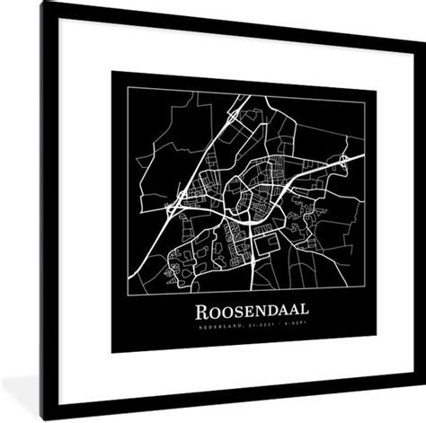 Fotolijst Incl Poster Roosendaal Kaart Stadskaart Plattegrond