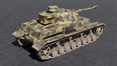 Panzer Iv German Ww Tank D Model Blend Fbx Obj Free D