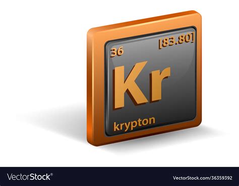 Krypton chemical element symbol Royalty Free Vector Image