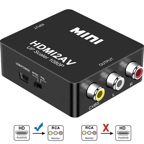 P Hdmi To Av Scaler Adapter Video Composite Converter Hdmi To Rca