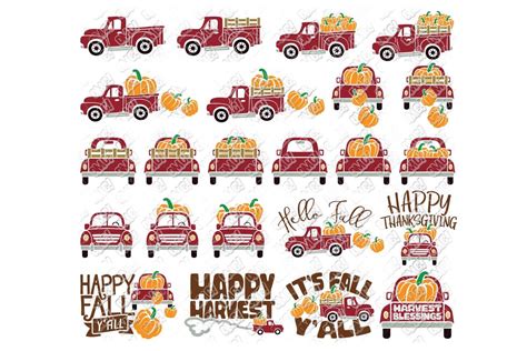 Vintage Pumpkin Truck Svg In Svg Dxf Eps Png Ohmycuttables