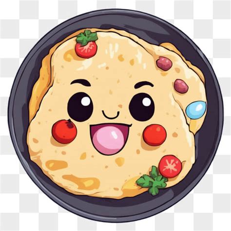 Télécharger Délicieuse crêpe de style dessin animé avec des fruits