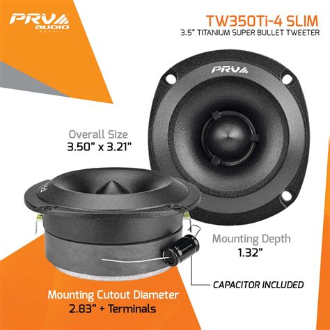 TW350Ti 4 SLIM PAIR PRO Audio Super Tweeter PRV Audio