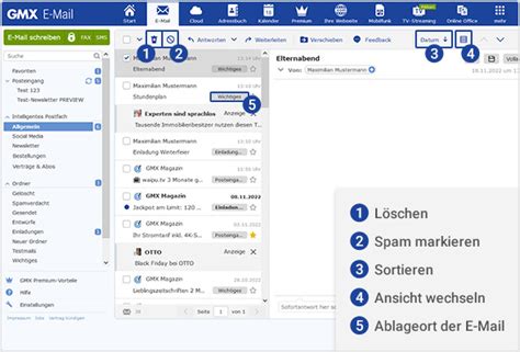 Im Neuen Design Ihre Gmx E Mail Bersicht