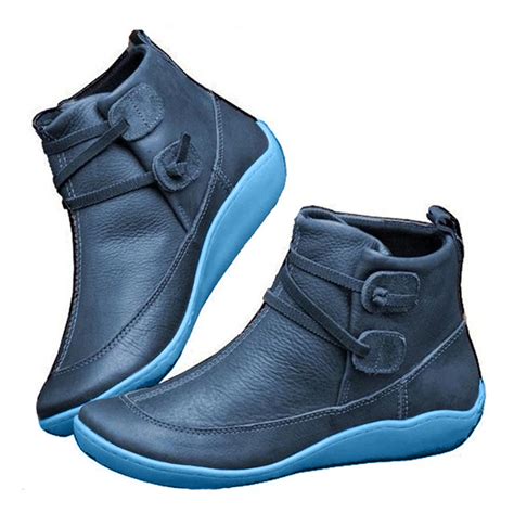 Women Snow Ankle Boots Waterproof Leather Orthopedic Shoes Reinsho