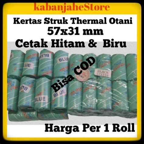 Jual Kertas Struk Thermal Kasir Otani Coreless Cetak Hitam Biru Untuk