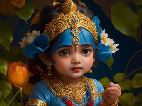 Premium Ai Image Little Lord Krishna