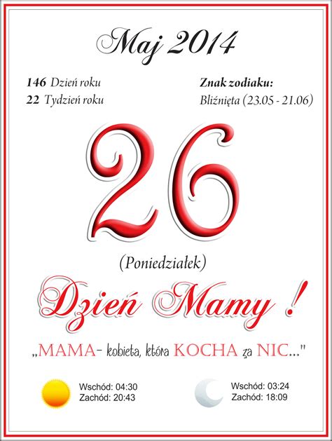 57 Kartka z kalendarza na DZIEŃ MAMY Digi stamps Card templates