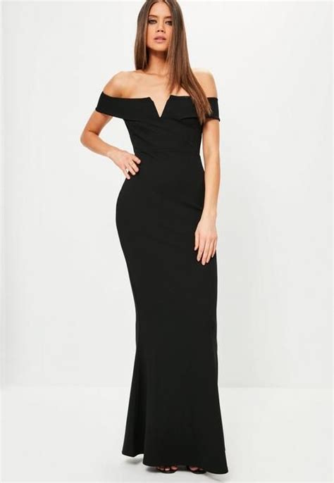 Missguided V Plunge Maxi Dress Black Sale