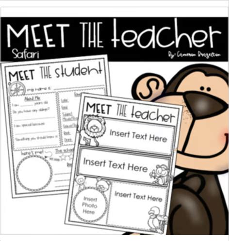 Meet The Teacher Editable Handout Back To School All About Me Jungle Safari Made By Teachers