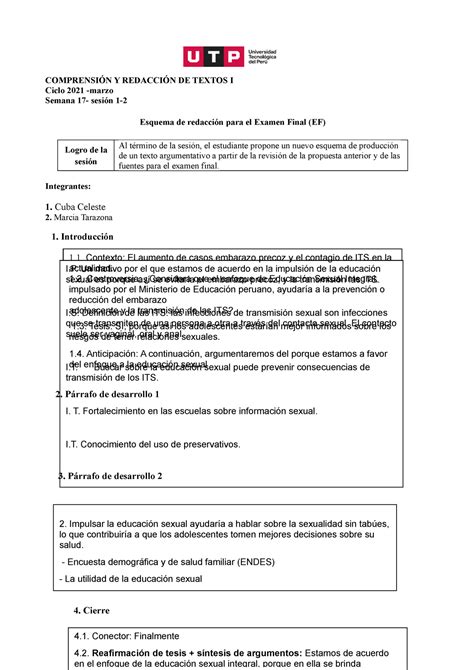 S S S Esquema Para Ef Comprensi N Y Redacci N De Textos I Ciclo