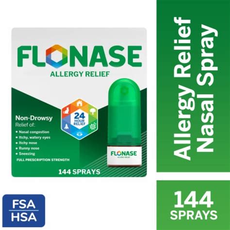 Flonase Allergy Relief Nasal Spray - Non-Drowsy 24HR Long Lasting ...