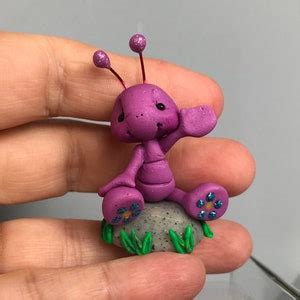 Ant On Rock Polymer Clay Insect Figure Sculpted Bug Figurine Ooak Bug