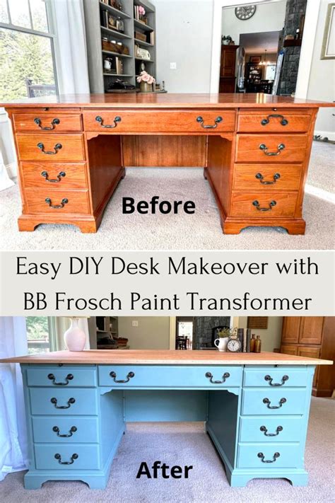 Easy Diy Desk Easy Diy Paint Desk Makeover Diy Painted Desk Old Desks Refurbished Furniture