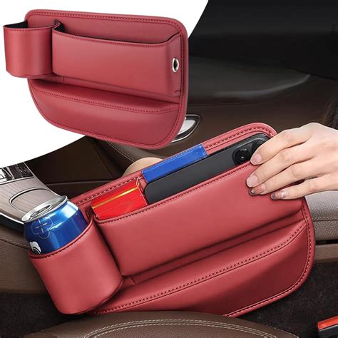 Lloopyting Car Leather Cup Holder Bag Seat Seam Storage Box Car Seat