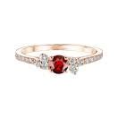 Bague Or rose Grenat Baby EverBloom Pavée Gemmyo