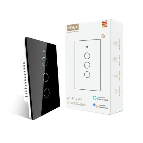 MOES 2.4GHz WiFi Wall Touch Smart Switch Neutral Wire Required, 3 Way ...
