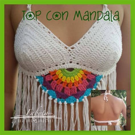 Top Con Manpada Crochet Pattern With Colorful Fringe