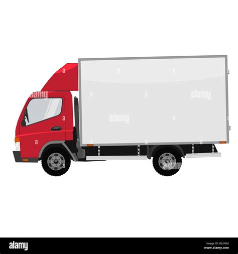 Vector small truck. Cargo delivery. Solid and Flat color design. Truck ...