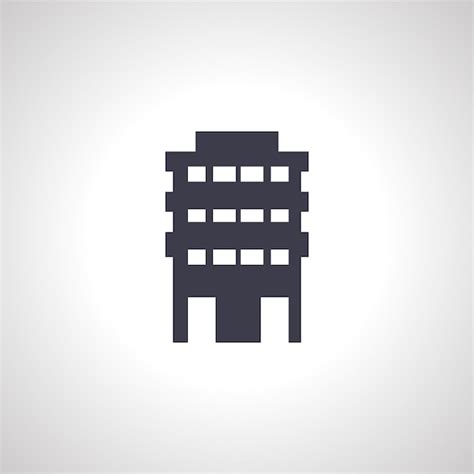 Icono De Edificio Aislado Icono De Edificio De Oficinas Vector Premium