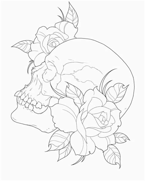 Tattoos Ideas Skulls Drawing Skull Tattoos Skull And Rose Drawing