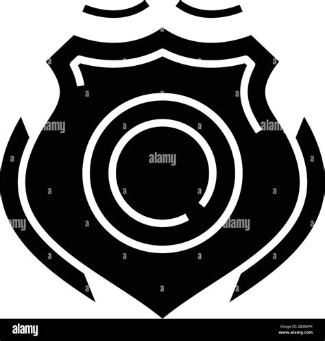 Police Badge Black Icon Concept Illustration Vector Flat Symbol