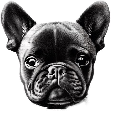 Detailed Sketch Of French Bulldog Puppy Face · Creative Fabrica