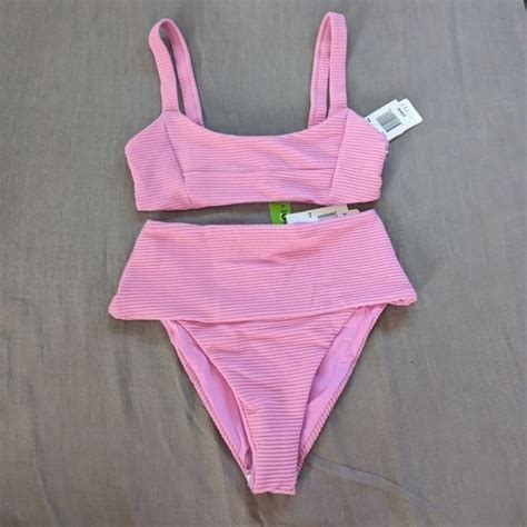 L Space Swim Lspace Jess Desi Bikini Set Rosebud Pink Ribbed Poshmark