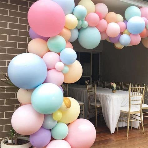 Decoraciones Con Globos En Tonos Pastel Rainbow Balloon Arch Balloon