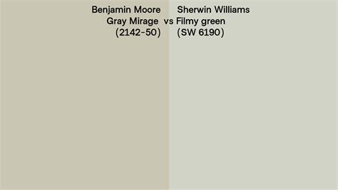 Benjamin Moore Gray Mirage Vs Sherwin Williams Filmy Green