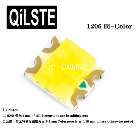 Bi Color Chip Light Smd Led Diode Pcs Green Yellow Red Blue