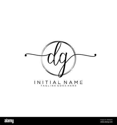 Dg Initial Handwriting Logo With Circle Stock Vector Image Art Alamy