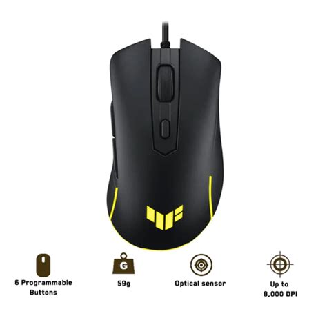 ASUS TUF GAMING M3 GEN II RGB GAMING MOUSE | ULTRALIGHT 59G | ERGONOMIC DESIGN | 8000-DPI SENSOR ...