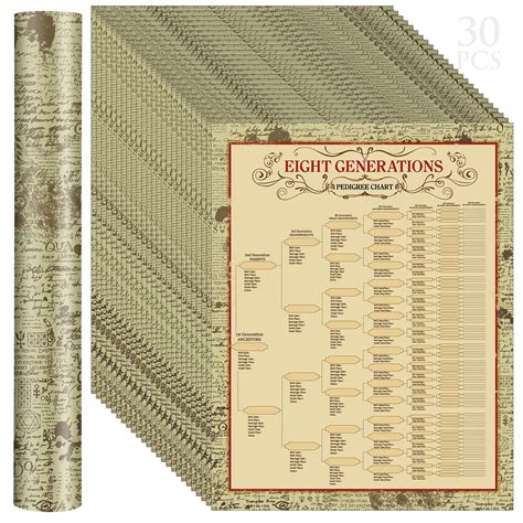 Sinload 30 Pcs Family Tree Charts to Fill in Genealogy Charts 8