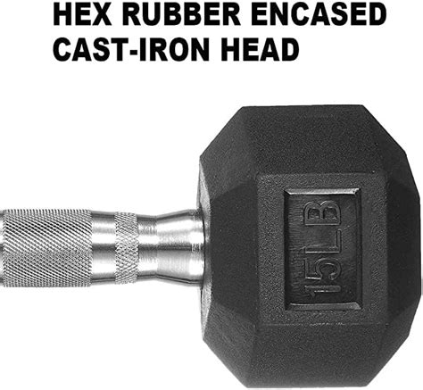 Papababe Dumbbell Set Rubber Encased Hex Dumbbell Free Weights