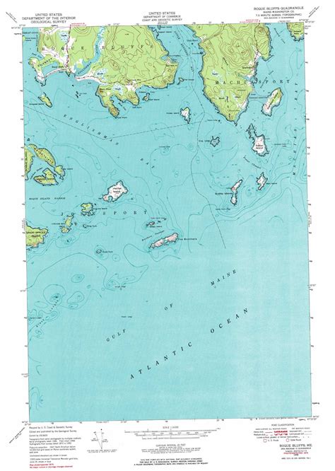 Roque Bluffs Topographic Map Scale Maine