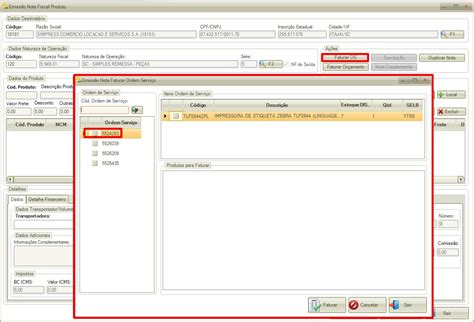 Emissão de Nota Fiscal Faturar OS Knowledge Base SmartSoftwares